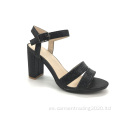 Nuevas llegadas de tacones negros zapatos sandalia para mujeres
